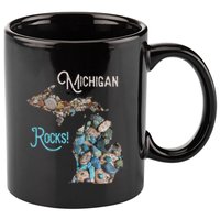 Michigan Rocks Petoskey Stone Hunting Great Lakes State 11oz C Handle Ceramic Mug
