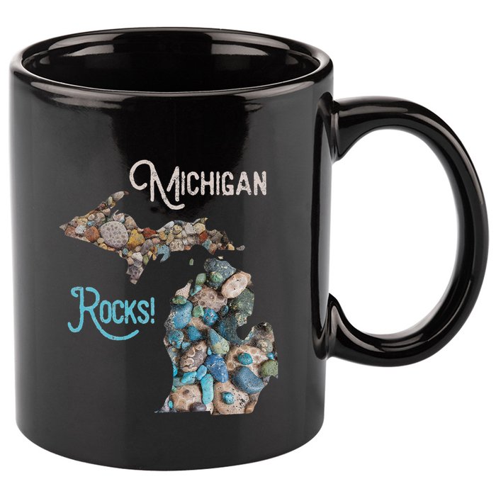 Michigan Rocks Petoskey Stone Hunting Great Lakes State 11oz C Handle Ceramic Mug
