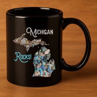 Michigan Rocks Petoskey Stone Hunting Great Lakes State 11oz C Handle Ceramic Mug