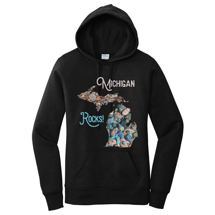 Michigan Rocks Petoskey Stone Hunting Great Lakes State Women's Pullover Hoodie
