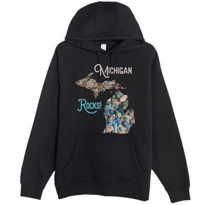 Michigan Rocks Petoskey Stone Hunting Great Lakes State Premium Pullover Hoodie