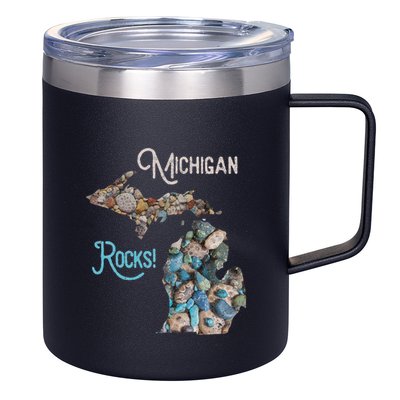 Michigan Rocks Petoskey Stone Hunting Great Lakes State 12oz Stainless Steel Coffee Mug