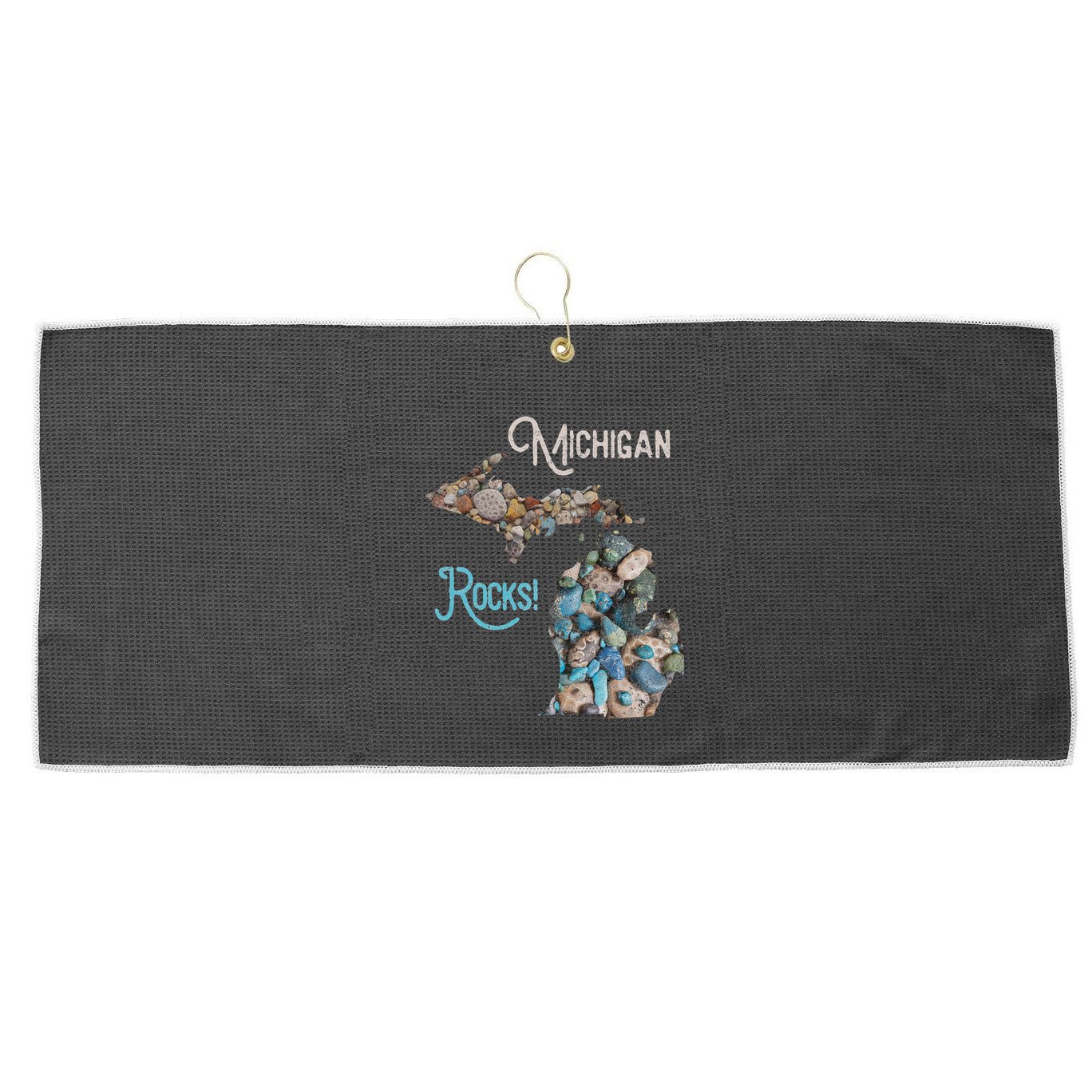 Michigan Rocks Petoskey Stone Hunting Great Lakes State Large Microfiber Waffle Golf Towel