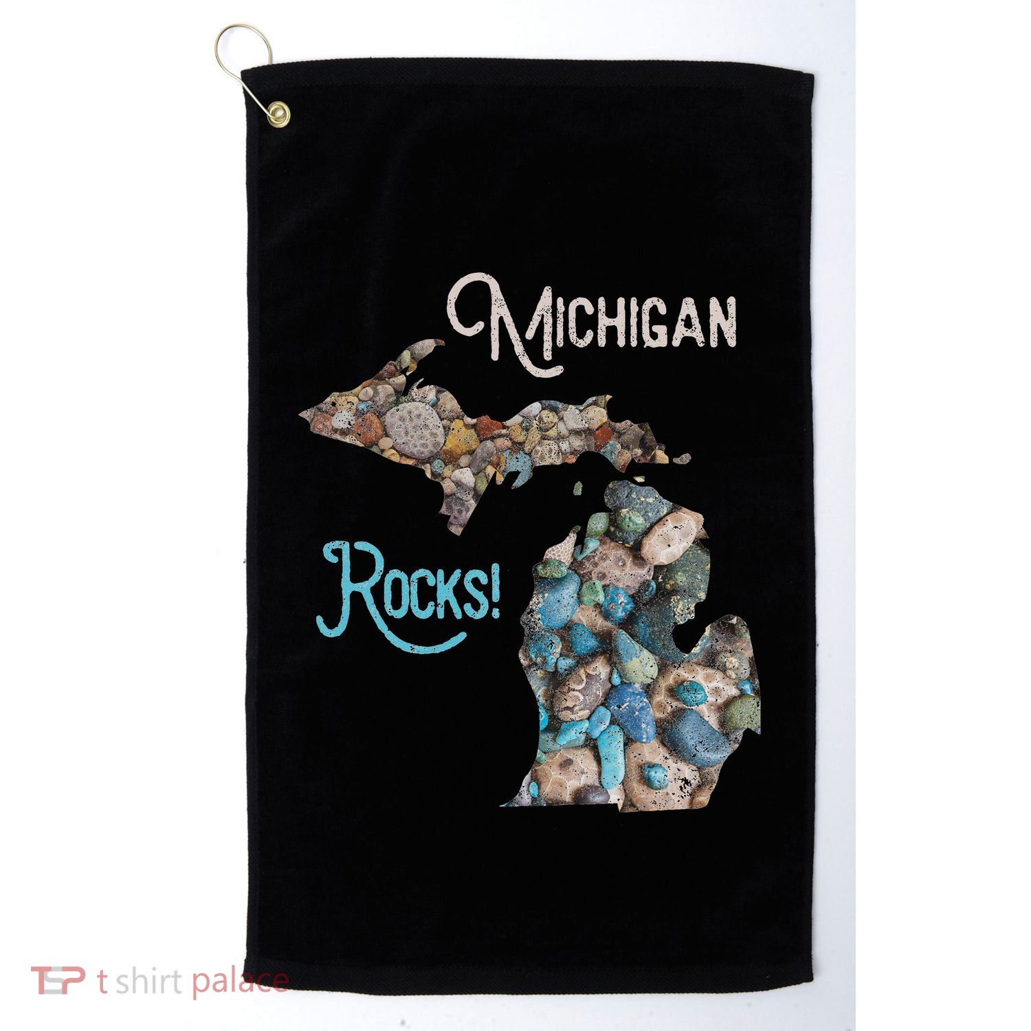 Michigan Rocks Petoskey Stone Hunting Great Lakes State Golf Towel