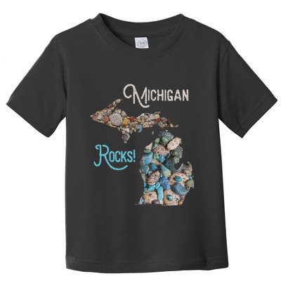 Michigan Rocks Petoskey Stone Hunting Great Lakes State Toddler T-Shirt