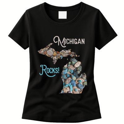 Michigan Rocks Petoskey Stone Hunting Great Lakes State Womens T-Shirt