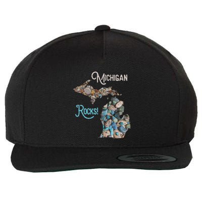 Michigan Rocks Petoskey Stone Hunting Great Lakes State Wool Snapback Cap