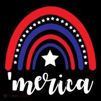 Merica Rainbow Patriotic 4th Of July Stripe Pom Pom Beanie