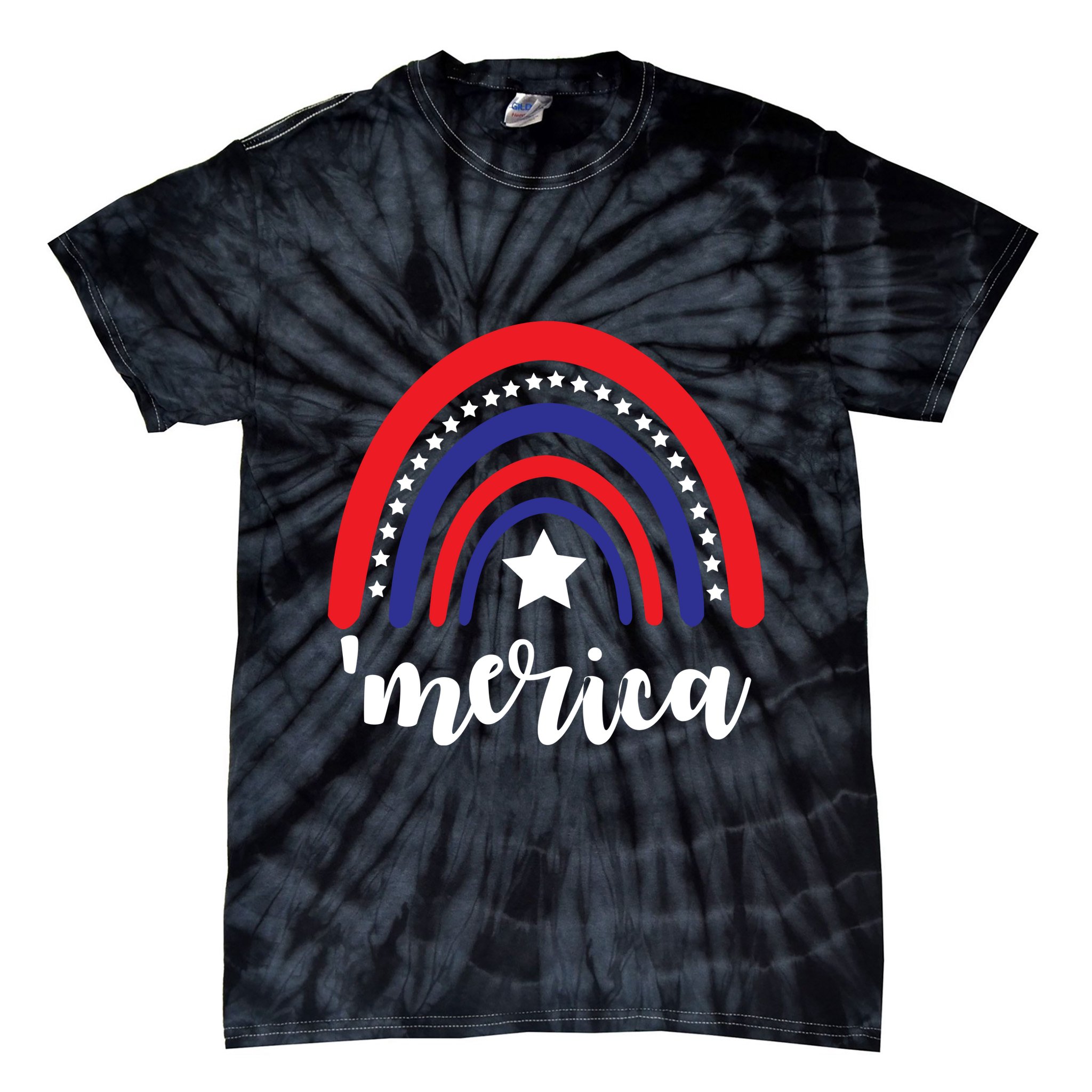 Merica Rainbow Patriotic 4th Of July Tie-Dye T-Shirt