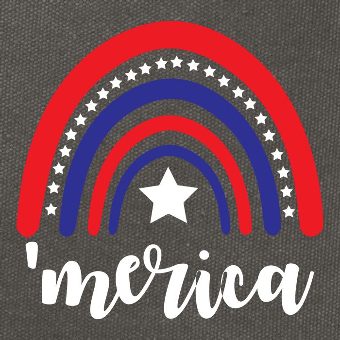 Merica Rainbow Patriotic 4th Of July Cotton Canvas Backpack