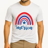 Merica Rainbow Patriotic 4th Of July Cooling Performance Crew T-Shirt