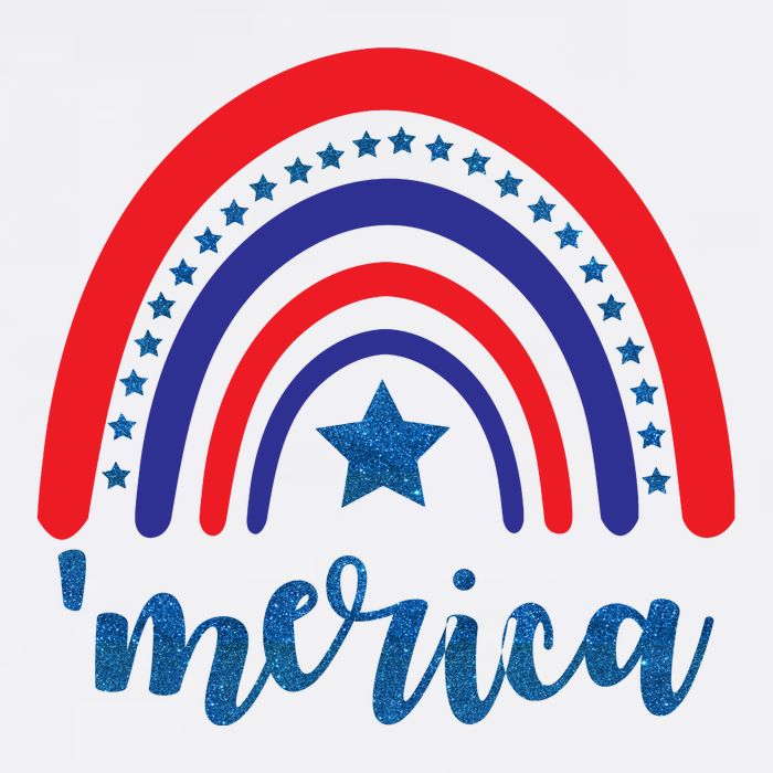 Merica Rainbow Patriotic 4th Of July Cooling Performance Crew T-Shirt