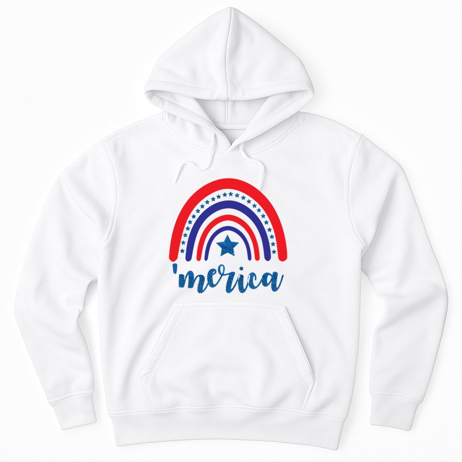 Merica Rainbow Patriotic 4th Of July Hoodie
