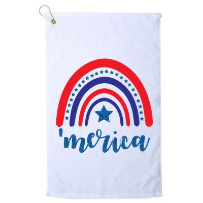 Merica Rainbow Patriotic 4th Of July Golf Towel