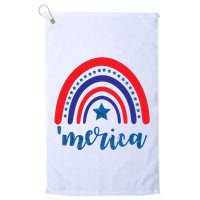 Merica Rainbow Patriotic 4th Of July Golf Towel