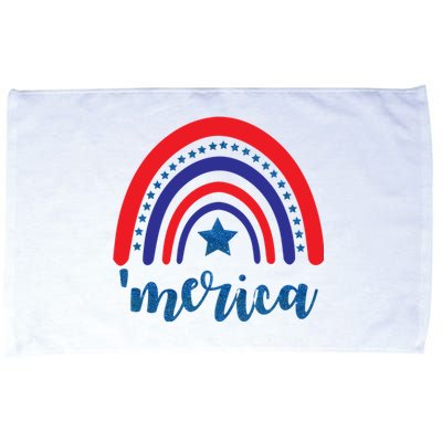 Merica Rainbow Patriotic 4th Of July Microfiber Hand Towel