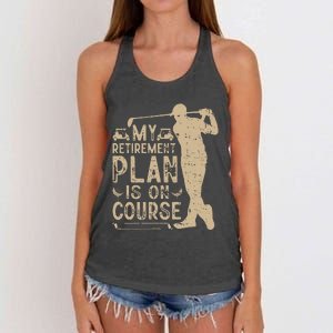 My Retirement Plan Is On Course Women's Knotted Racerback Tank