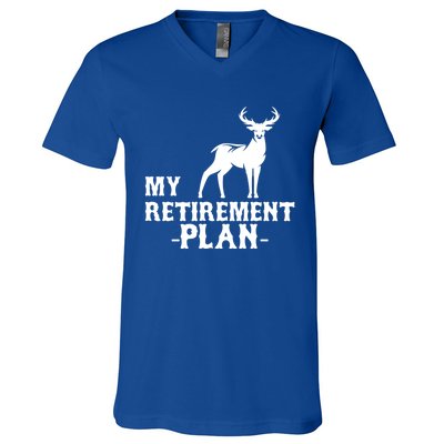 My Retiret Plan Deer Hunting Funny Gift V-Neck T-Shirt