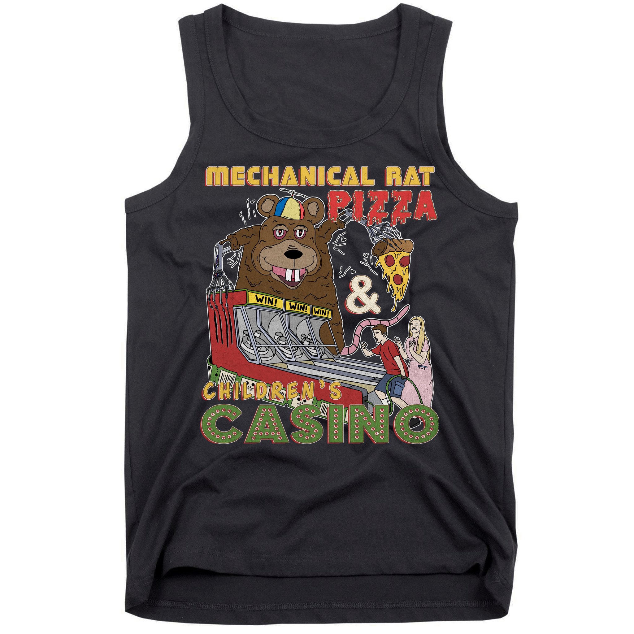 Mechanical Rat Pizza & Child Casino Tank Top