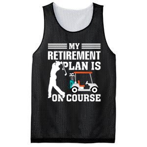 My Retirement Plan Is On Course Funny Golf Graphic Mesh Reversible Basketball Jersey Tank