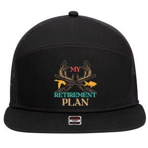 My Retiret Plan Deer Hunting Forest Hunter Gift 7 Panel Mesh Trucker Snapback Hat