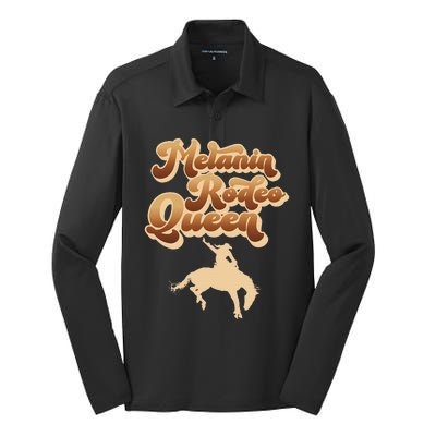 Melanin Rodeo Queen African American Southern Silk Touch Performance Long Sleeve Polo