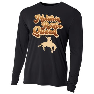 Melanin Rodeo Queen African American Southern Cooling Performance Long Sleeve Crew