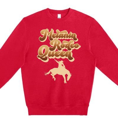 Melanin Rodeo Queen African American Southern Premium Crewneck Sweatshirt