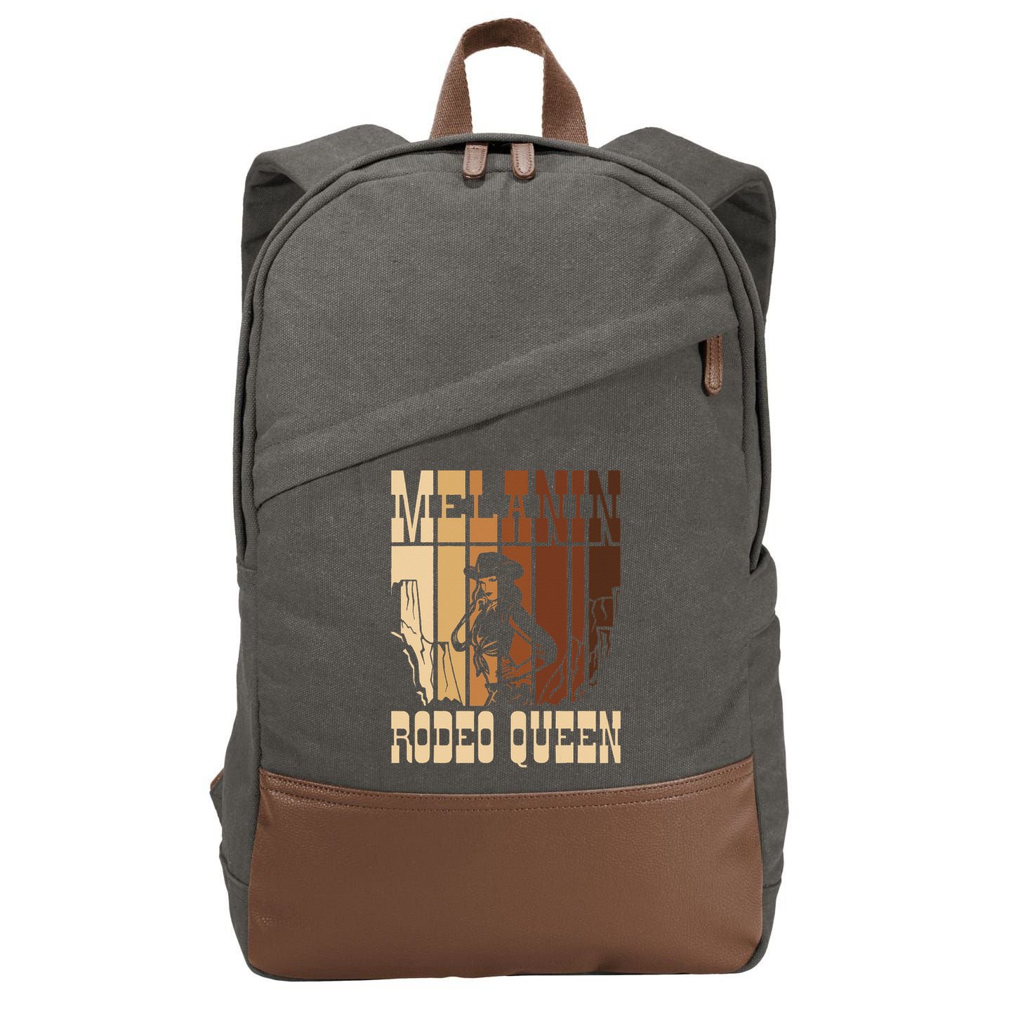 Melanin Rodeo Queen Countrygirl African American Cowgirl Cotton Canvas Backpack
