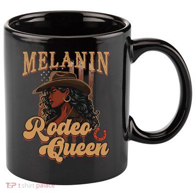 Melanin Rodeo Queen Afro Cowgirl Black History African Woman 11oz C Handle Ceramic Mug