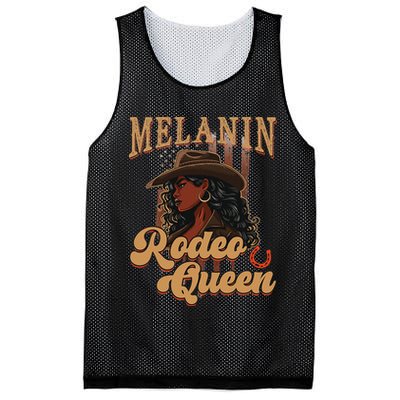 Melanin Rodeo Queen Afro Cowgirl Black History African Woman Mesh Reversible Basketball Jersey Tank