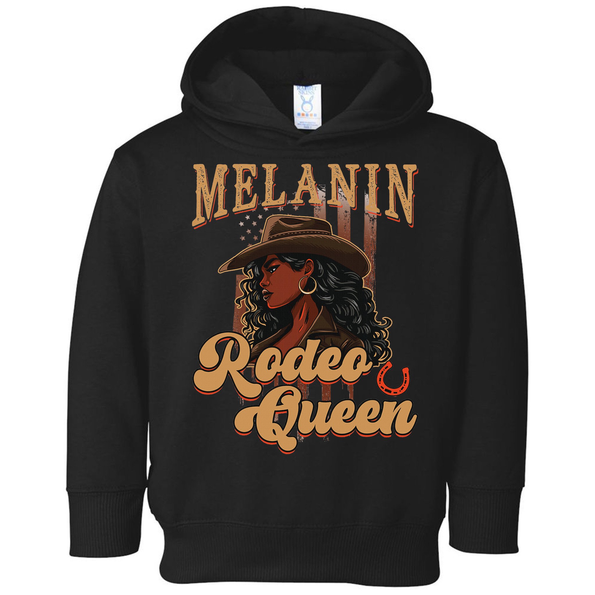 Melanin Rodeo Queen Afro Cowgirl Black History African Woman Toddler Hoodie