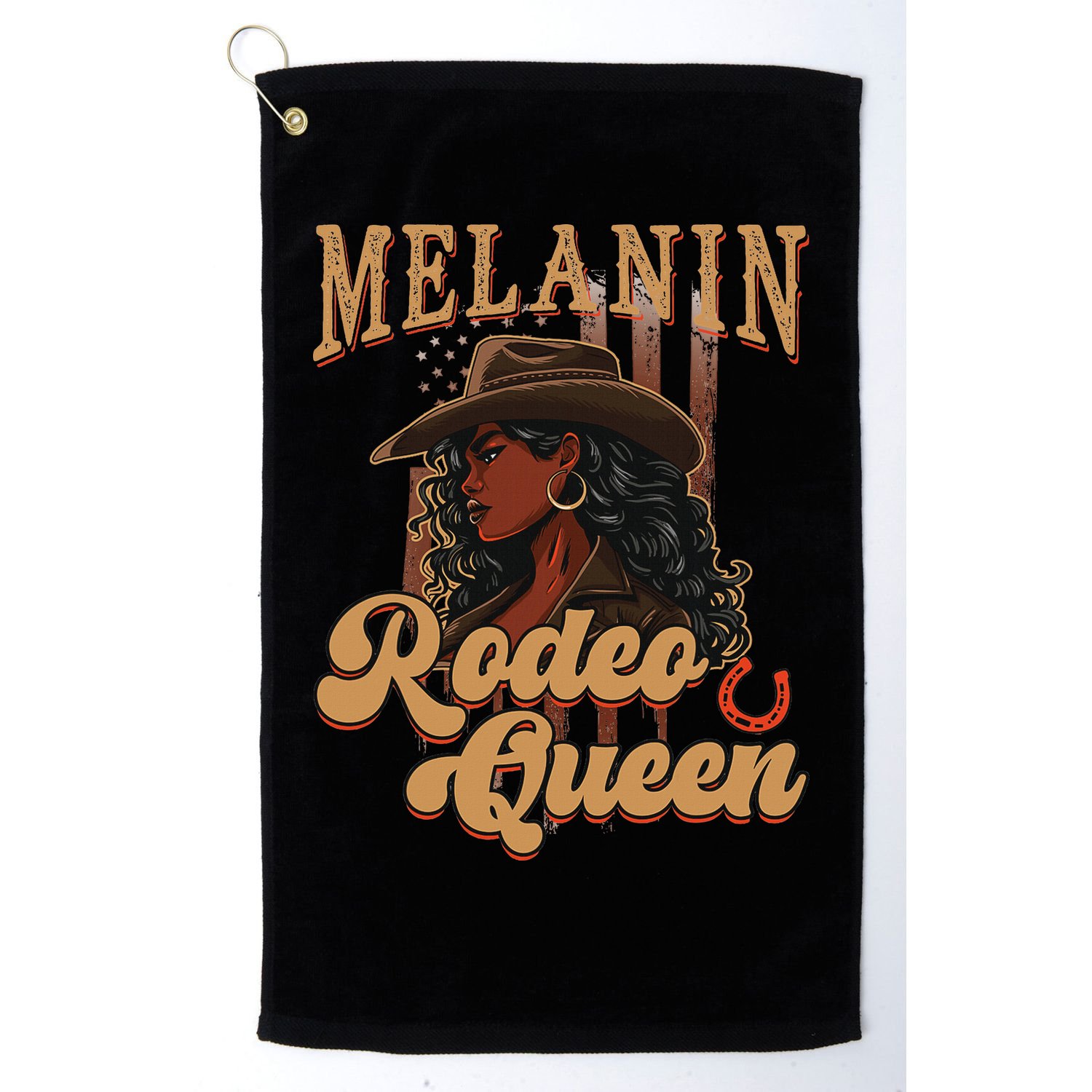 Melanin Rodeo Queen Afro Cowgirl Black History African Woman Golf Towel