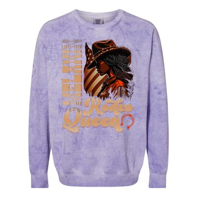 Melanin Rodeo Queen Countrygirl Africanamerican Cowgirl Colorblast Crewneck Sweatshirt