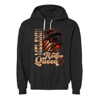 Melanin Rodeo Queen Countrygirl Africanamerican Cowgirl Garment-Dyed Fleece Hoodie