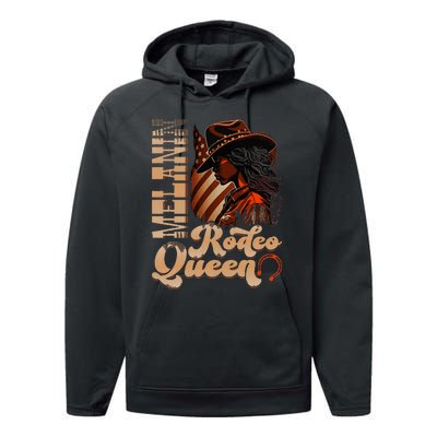 Melanin Rodeo Queen Countrygirl Africanamerican Cowgirl Performance Fleece Hoodie