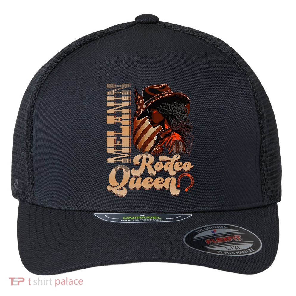 Melanin Rodeo Queen Countrygirl Africanamerican Cowgirl Flexfit Unipanel Trucker Cap