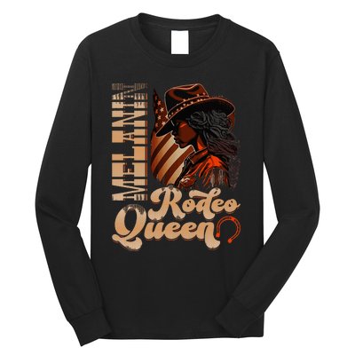 Melanin Rodeo Queen Countrygirl Africanamerican Cowgirl Long Sleeve Shirt