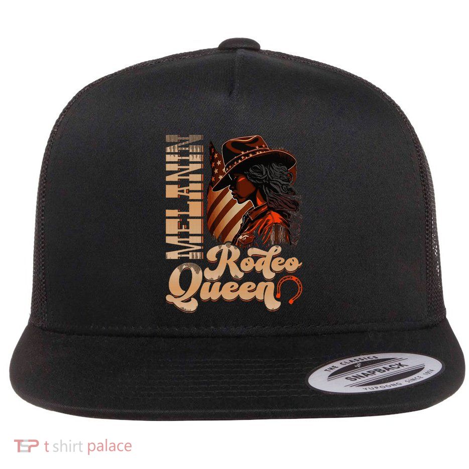 Melanin Rodeo Queen Countrygirl Africanamerican Cowgirl Flatbill Hat