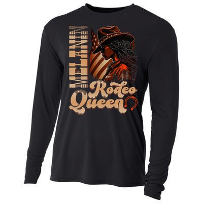 Melanin Rodeo Queen Countrygirl Africanamerican Cowgirl Cooling Performance Long Sleeve Crew