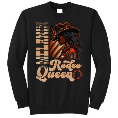 Melanin Rodeo Queen Countrygirl Africanamerican Cowgirl Tall Sweatshirt