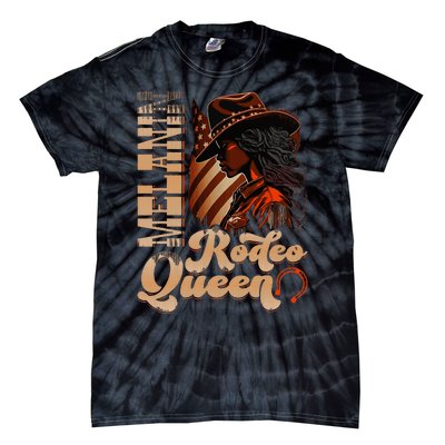 Melanin Rodeo Queen Countrygirl Africanamerican Cowgirl Tie-Dye T-Shirt