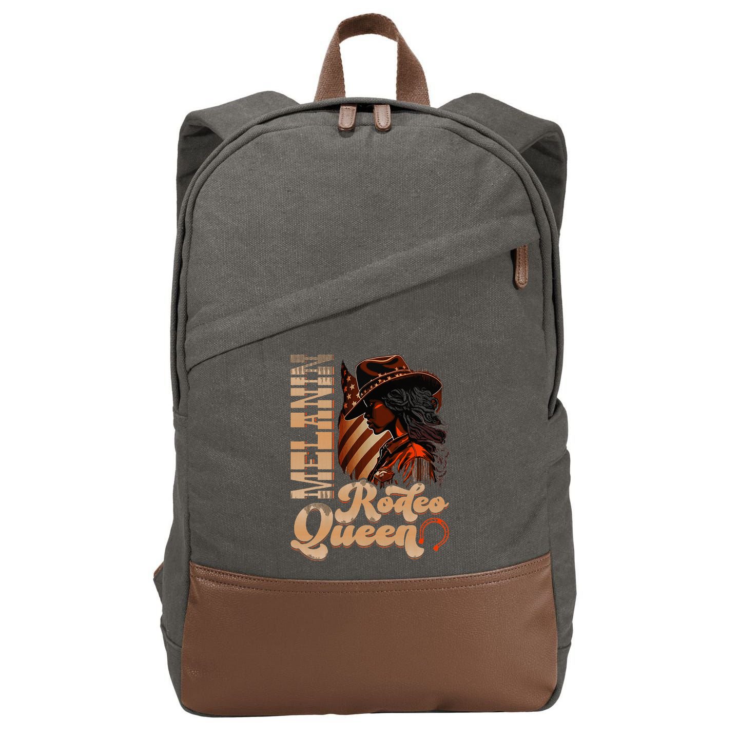 Melanin Rodeo Queen Countrygirl Africanamerican Cowgirl Cotton Canvas Backpack