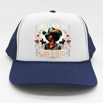 Melanin Rodeo Queen Africanamerican Melanin Cowgirl Trucker Hat