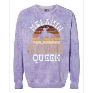 Melanin Rodeo Queen Bronc Riding African American Cowgirl Colorblast Crewneck Sweatshirt