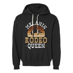 Melanin Rodeo Queen Bronc Riding African American Cowgirl Garment-Dyed Fleece Hoodie