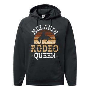 Melanin Rodeo Queen Bronc Riding African American Cowgirl Performance Fleece Hoodie