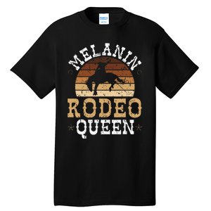 Melanin Rodeo Queen Bronc Riding African American Cowgirl Tall T-Shirt