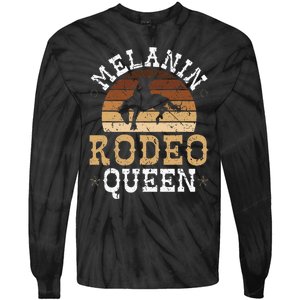 Melanin Rodeo Queen Bronc Riding African American Cowgirl Tie-Dye Long Sleeve Shirt