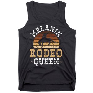 Melanin Rodeo Queen Bronc Riding African American Cowgirl Tank Top